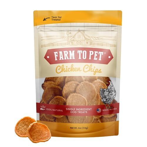 Farm To Pet - Dog Training Treats - Chicken Chips, Single Ingredient - 4 oz, Lean, All Natural, Healthy Dog Treats for Small, Medium, Large Breeds, & Puppies, Made in USA | Amazon (US)
