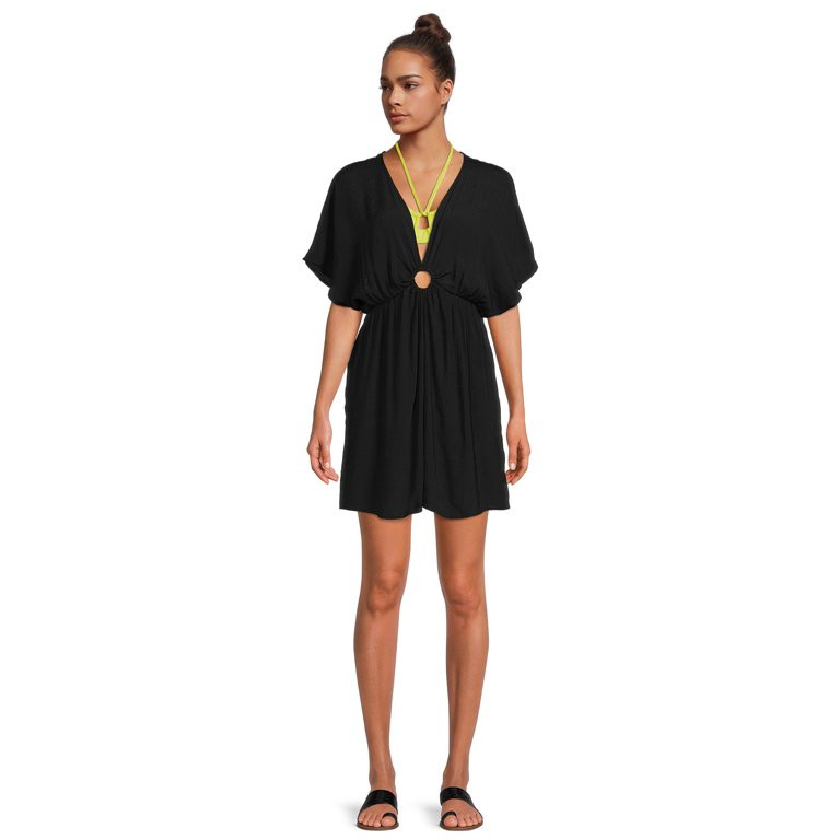 Time and Tru Women's O Ring Batwing Cover Up | Walmart (US)