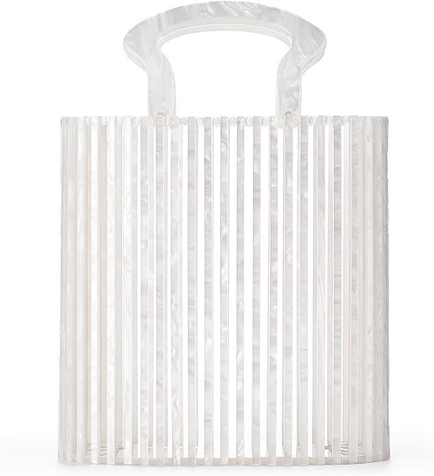 sorozien Acrylic Clutch Handbag for Women, Woven Clutch Beach Bag Fashion Party Clutch Purse | Amazon (US)