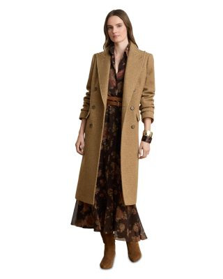 Double Breasted Wool Blend Herringbone Coat | Bloomingdale's (US)