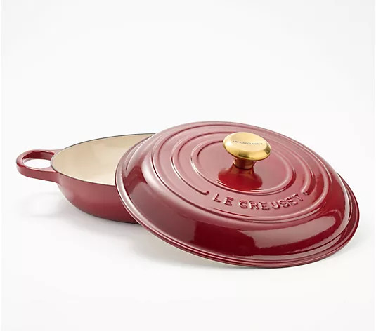 Le Creuset 2.75-qt Cast Iron Signature Braiser w/ Cast IronLid - QVC.com | QVC