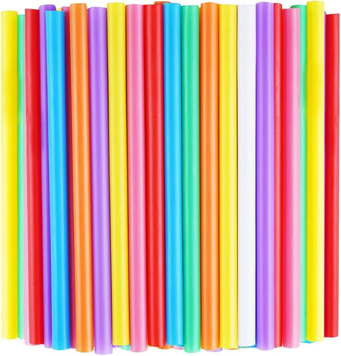 100 PCS Jumbo Smoothie Straws, Colorful Disposable Plastic Large Wide-mouthed Milkshake Straw (0.... | Amazon (US)