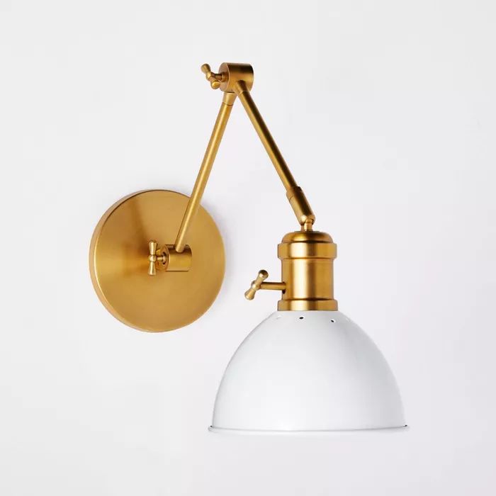 Metal Dome Sconce Wall Light (Includes Energy Efficient Light Bulb) Brass - Threshold™ designed... | Target