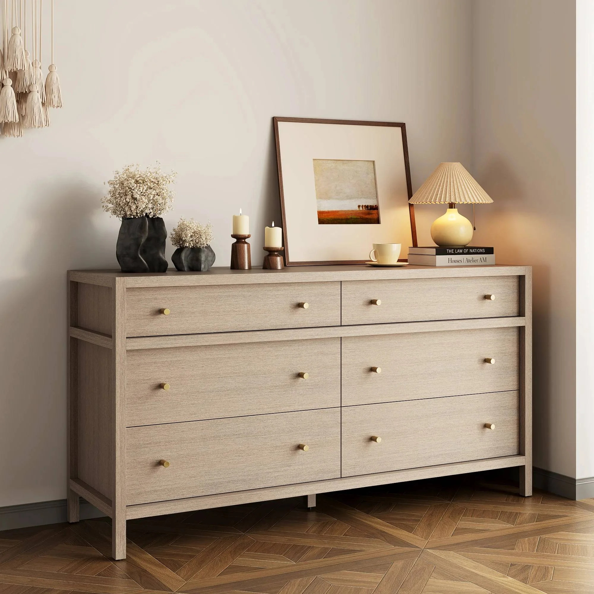 64In Chest Of Drawers Mid-Century Modern 6 Drawer Dresser | Wayfair North America
