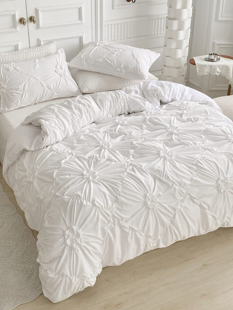 Solid Color Twist Duvet Cover Set Without Filler | SHEIN