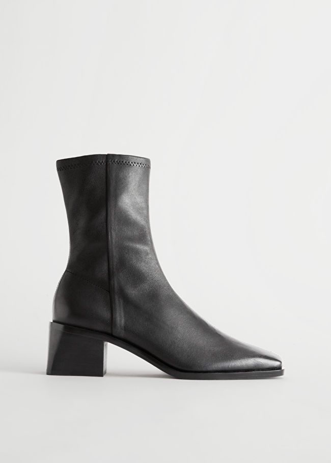 Squared Leather Sock Boots | & Other Stories (EU + UK)