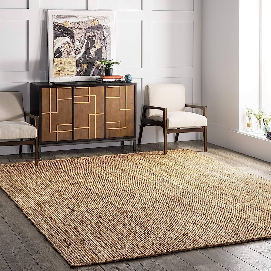 nuLOOM Rigo Hand Woven Farmhouse Jute Area Rug, 5' x 8', Natural | Amazon (US)