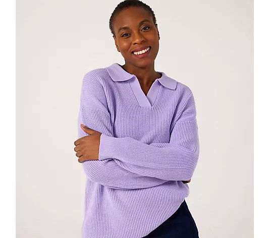 Denim & Co. Collared Jumper - QVC UK | QVC UK