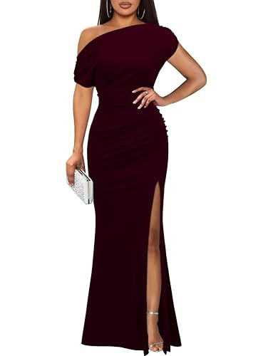 WOOSEA Women's Elegant Sleeveless Off Shoulder Sexy Split Bodycon Long Formal Party Evening Dress | Amazon (US)