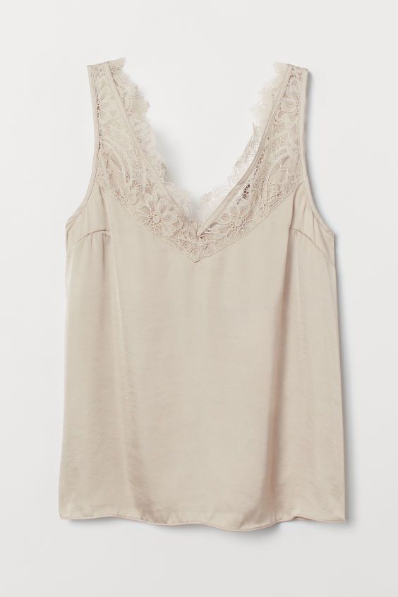 Satin top with lace | H&M (UK, MY, IN, SG, PH, TW, HK)