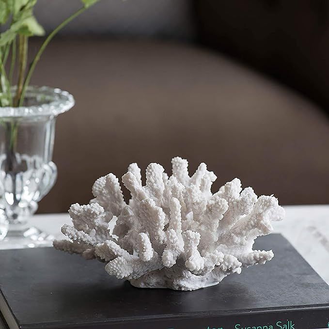 A & B Home 8.3" Decorative Faux Rising Coral Nautical Sculpture in Bright White | Amazon (US)