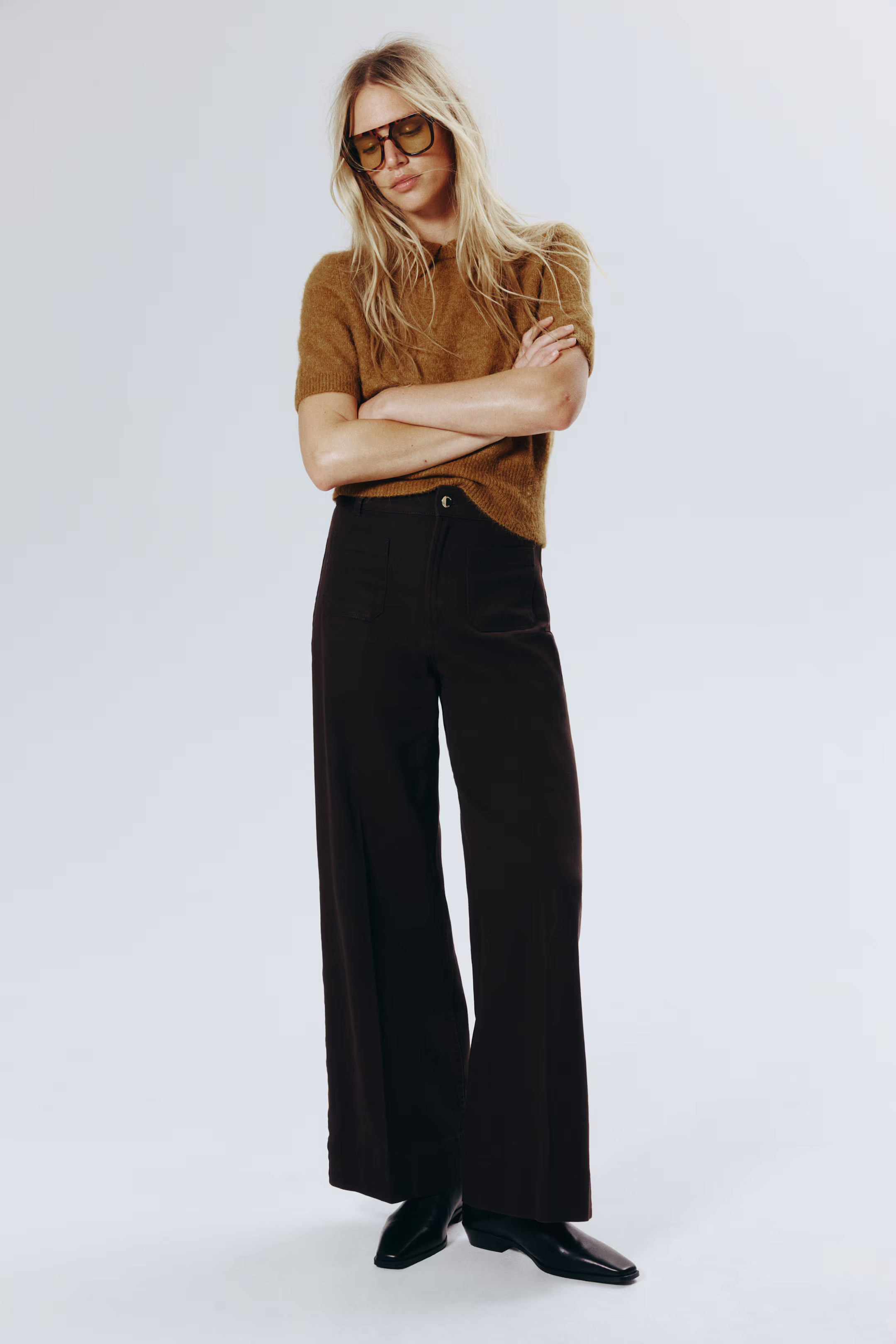 Wide-Leg Twill Pants | H&M (US + CA)