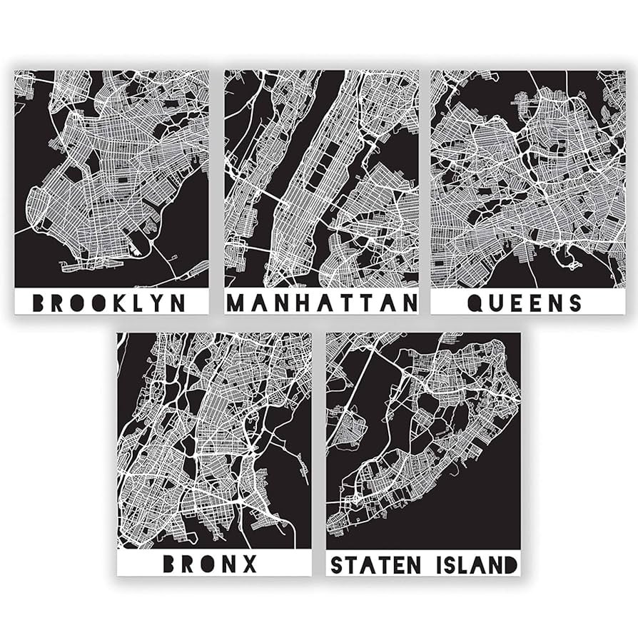 Map Wall Prints Set | City Travel Theme Set of Posters 8x10 inches Unframed Illustrations Printed... | Amazon (US)