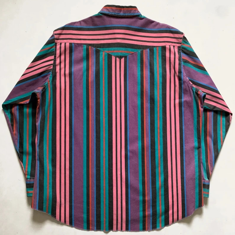 1990s Wrangler Brushpopper Western Shirt - Etsy | Etsy (US)