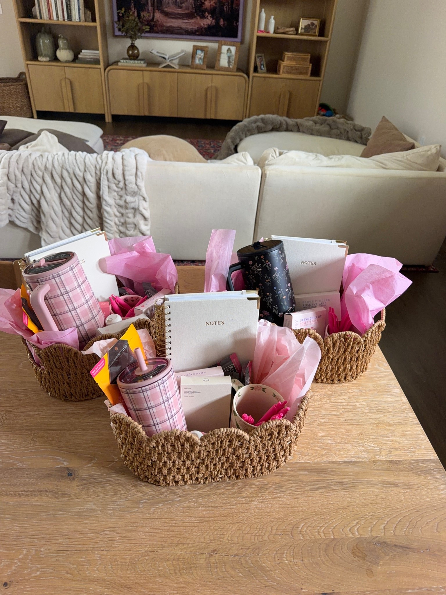 Putting together gift baskets for the baby shower games! 💕🎀✨

#LTKgrwm #LTKBump #LTKBaby
