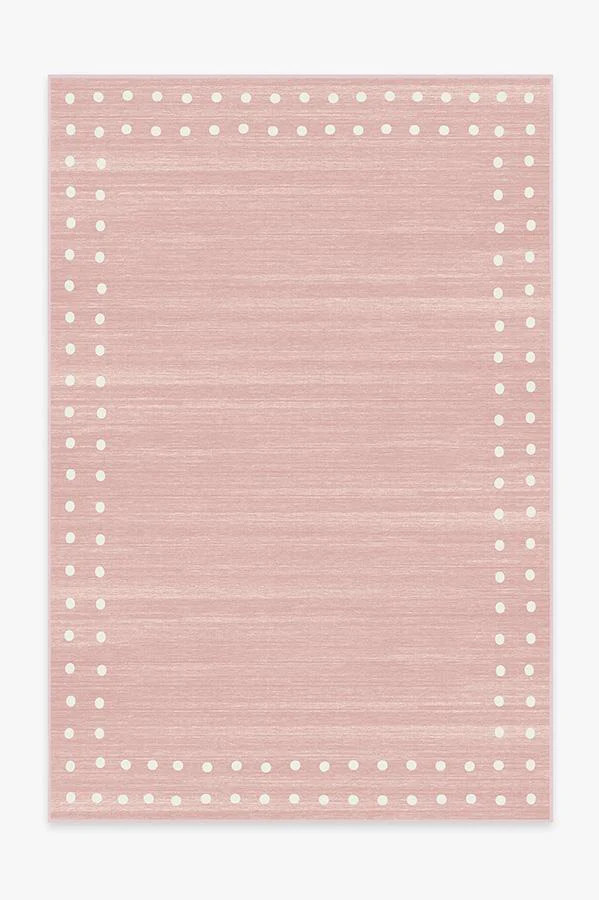 Dot Border Pink Rug | Ruggable | Ruggable