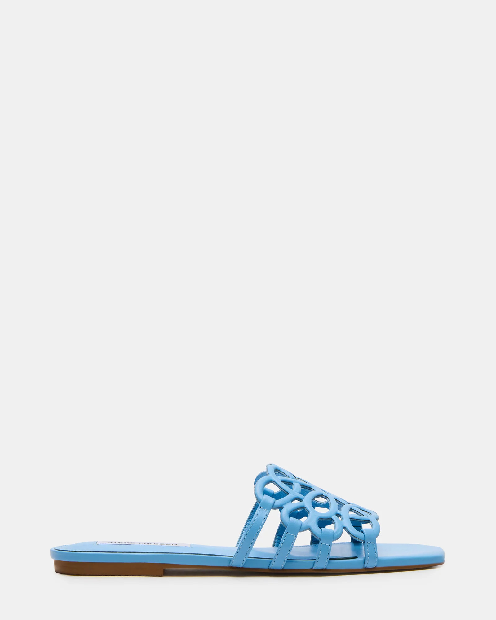 LOTUS Blue Leather Square-Toe Slide Women's Sandal | Steve Madden (US)