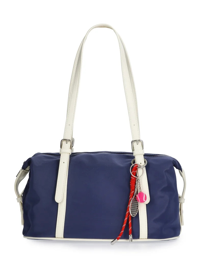 No Boundaries Women's Clubhouse Shoulder Bag with Charm, Navy | Walmart (US)