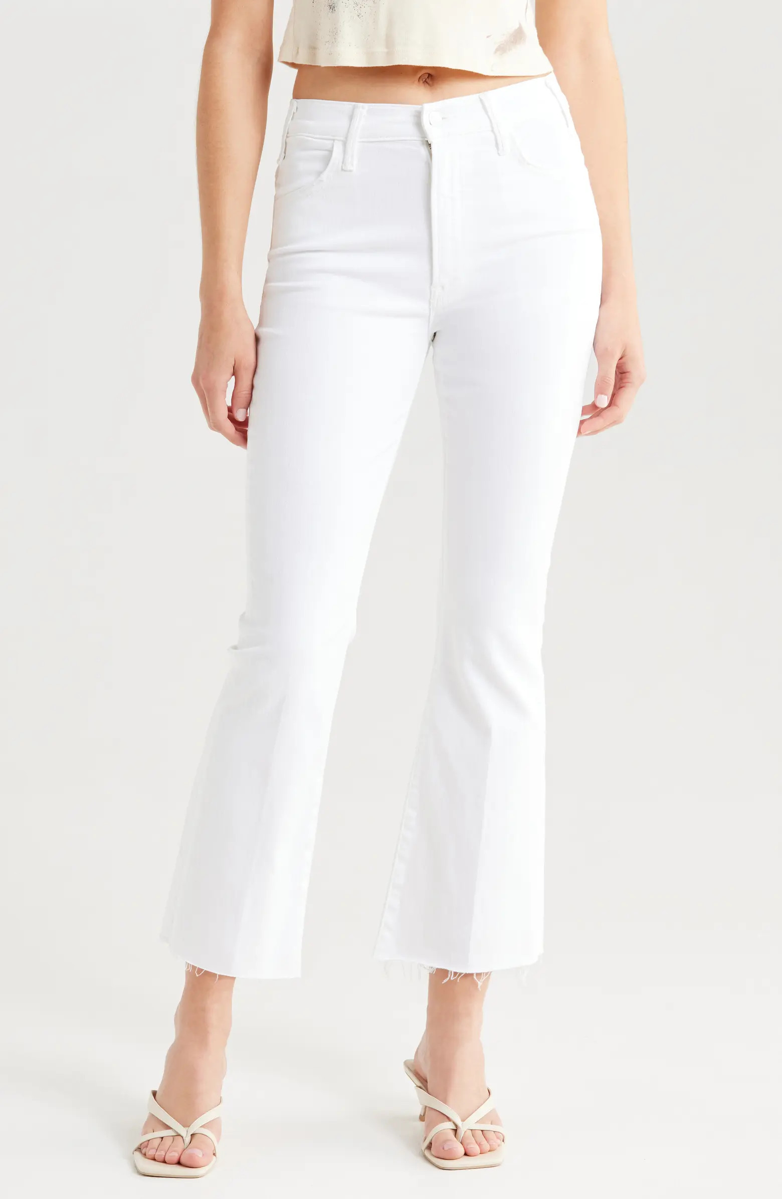 MOTHER Lil Hustler Frayed Ankle Bootcut Jeans | Nordstrom | Nordstrom