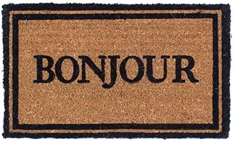 COCO MATS 'N MORE Bonjour Design Coco Doormats 18" x 30" x 1 Inch Thick | Hello Door Mat Outdoor ... | Amazon (US)