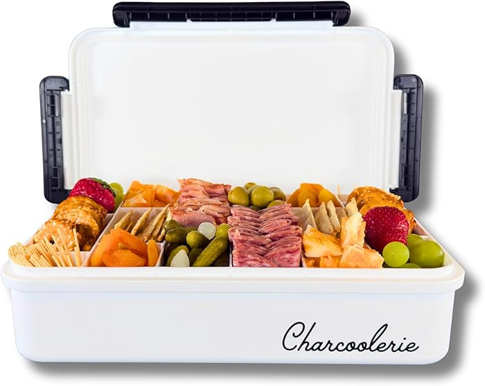 Charcoolerie Chilled Snackle Box, Divided Serving Tray, with Ice Pack and Bonus Insulated Carry B... | Amazon (US)