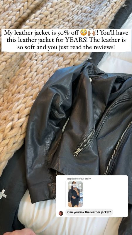 I wear a size large in this leather jacket. If you are between sizes be sure to size up. You’ll have this leather jacket for years!! It’s butter soft and gets better with age. 

The Spoiled Home  

#LTKmidsize #LTKover40 #LTKCyberWeek