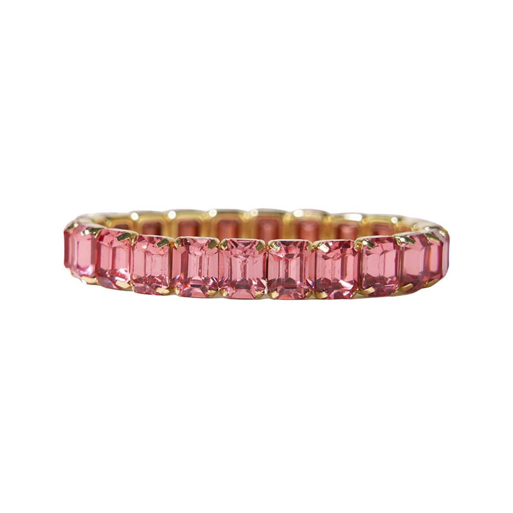 Etta Small Rectangle Stone Stretch Bracelet Blush | INK+ALLOY