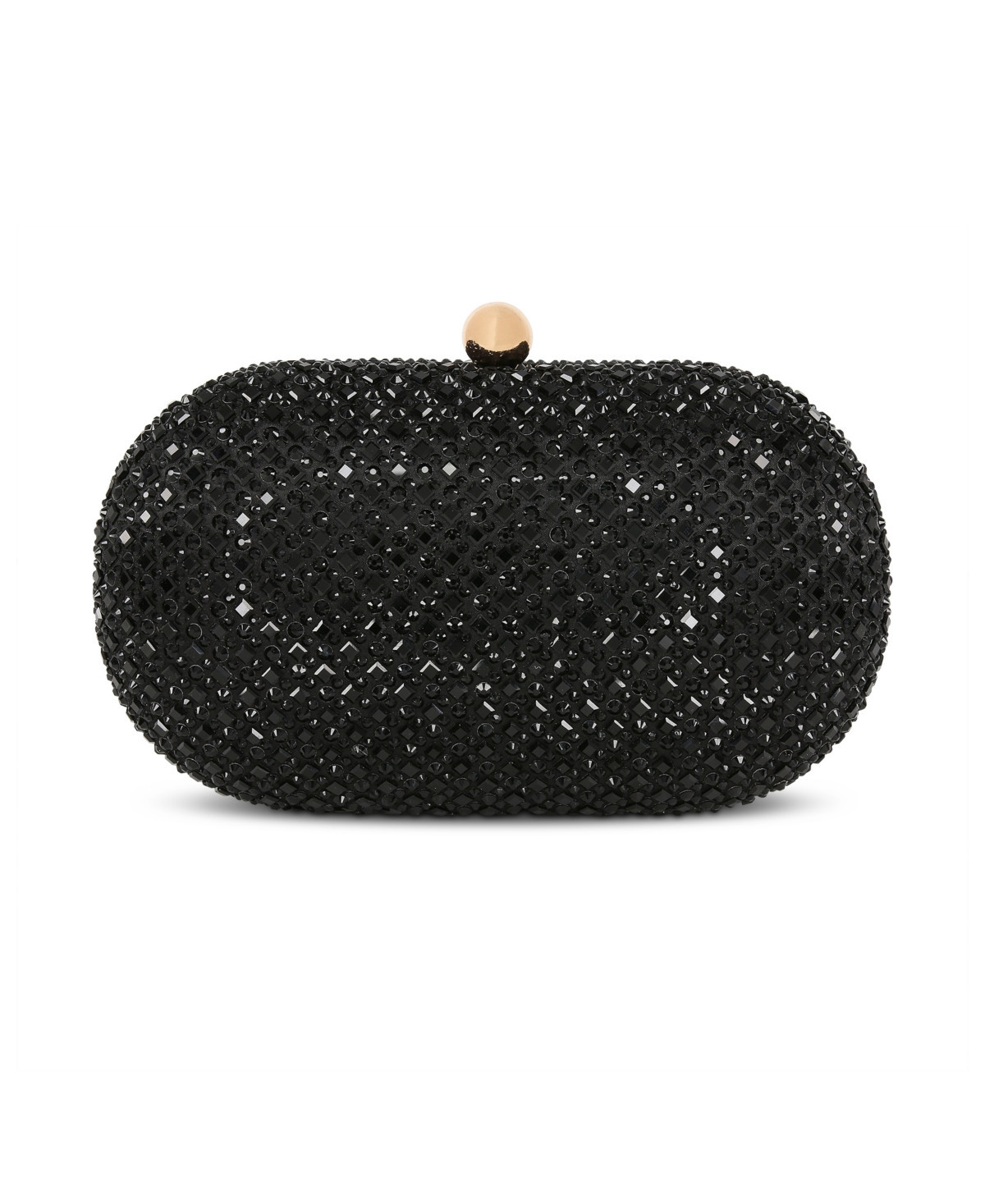Woman's Reign Crystal Oval Minaudiere - Black | Macy's