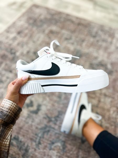 Nike court legacy lift restocked! Neutral Nike’s. Casual style. Casual outfit. Fall outfit. Fall style. Amazon flannel (small). Travel outfit. Favorite Amazon leggings (XXS). Ombre dip nails. Neutral nails. 

*Runs a little big IMO. I sized down half a size based on reviews. 

#LTKshoecrush #LTKtravel #LTKCyberWeek