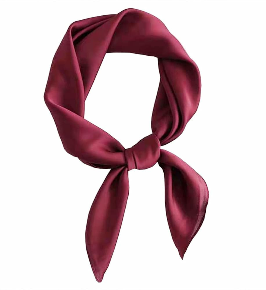 pure color square scarf head scarf neckerchief for Women 27 by 27 Inch | Amazon (US)
