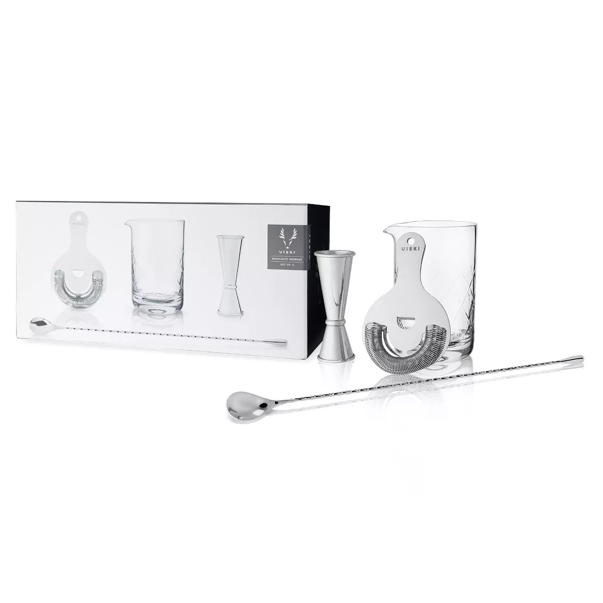 Viski Stainless Steel Bartender Set 4pcs Kit | Drink Mixers for Cocktails Gift Essentials: Mixing... | Target