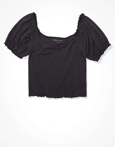 AE Cropped Puff Sleeve T-Shirt | American Eagle Outfitters (US & CA)