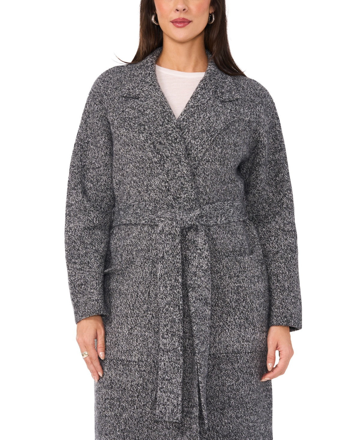 Vince Camuto Women's Tie-Front Duster Cardigan - Medium Heather Grey | Macy's