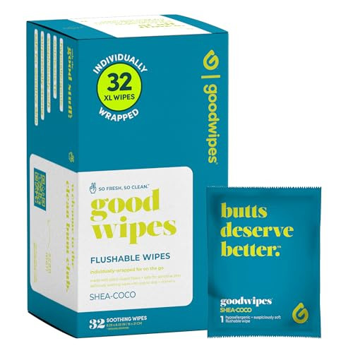 Goodwipes Flushable Wipes – Made with Vitamin E & Aloe – Soft, Individually Wrapped Butt & Fe... | Amazon (US)