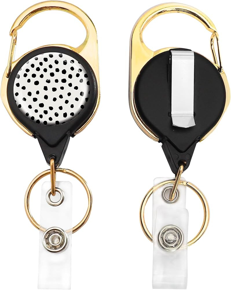 BLOCIT ID Badge Reel Holder, Golden Retractable Badge Holders Heavy Duty with Clip for Student Te... | Amazon (US)