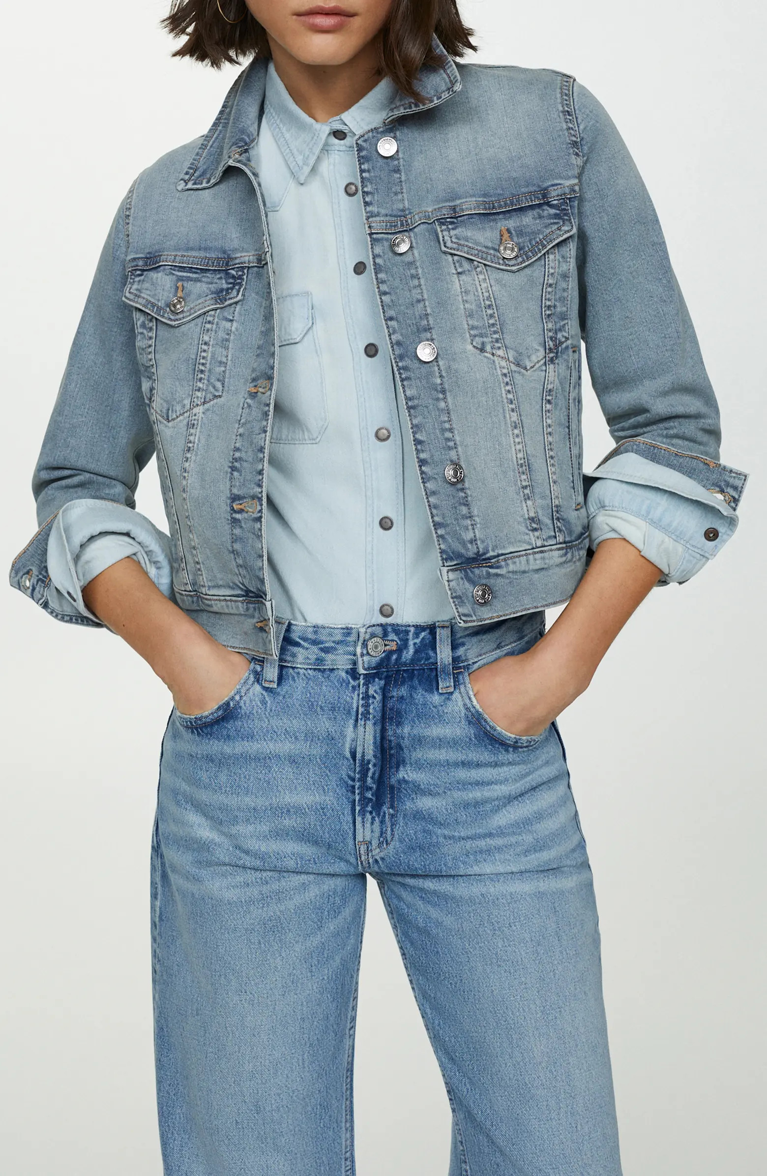 MANGO Crop Denim Jacket | Nordstrom | Nordstrom