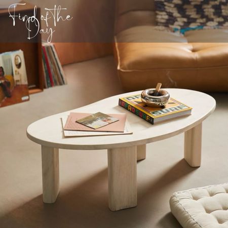 An organic shaped coffee table like this adds visual interest and texture into any living space! Pair with rounded velvet or boucle furniture to create a mid-century inspired look  

#LTKhome #LTKSeasonal #LTKfamily