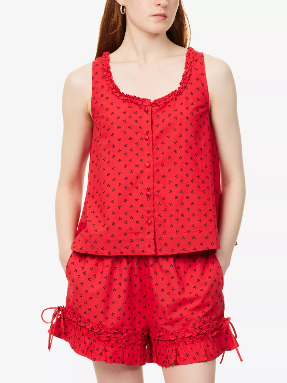 Mafalda Cherry-Print Cotton Top | Selfridges