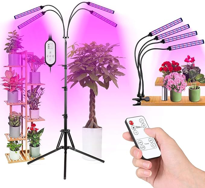 Amazon.com: Grow Lights for Indoor Plant, 192 LEDs Grow Lamp with Stand and Clip, 10 Dimmable Lev... | Amazon (US)
