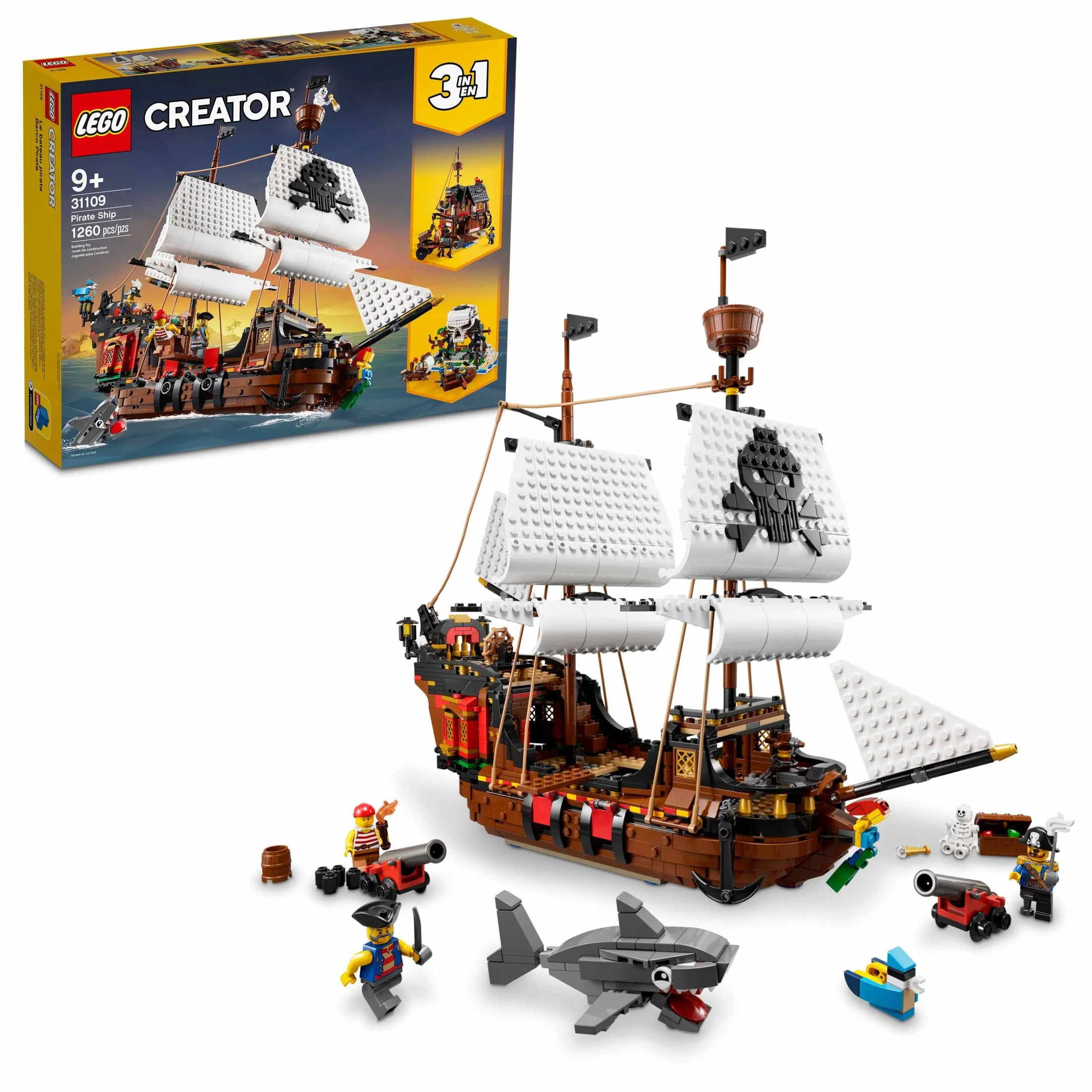 LEGO Creator 3 in 1 Pirate Ship Building Set, Kids can Rebuild the Pirate Ship into an Inn or Sku... | Walmart (US)