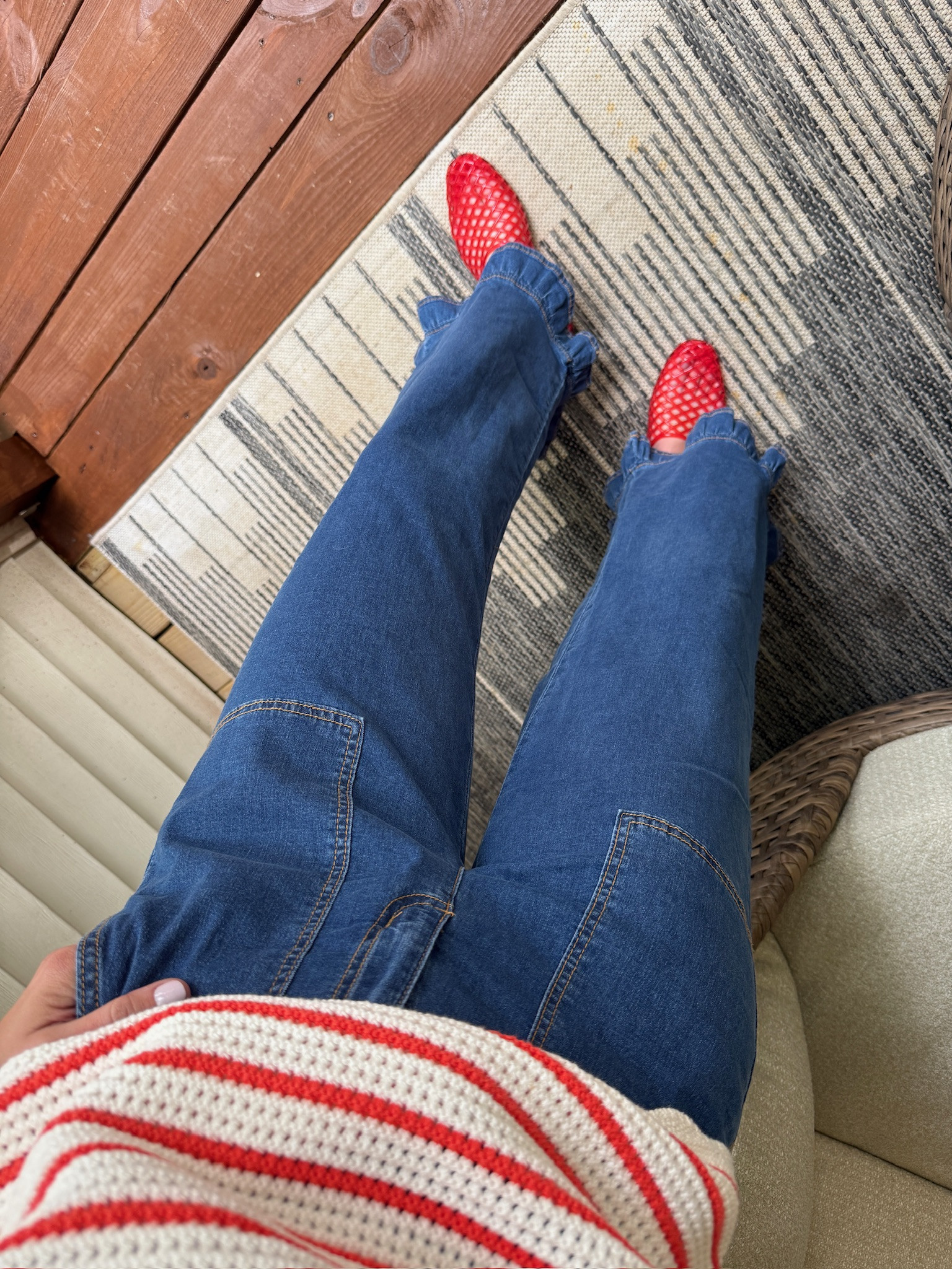 Love the ruffle cuffs on these jeans - so cute!

Amazon, Amazon jeans, ruffle jeans, red flats, striped shirt, summer outfits, summer outfit inspo, Hallie Ragan

#LTKootd #LTKSeasonal #LTKgrwm
