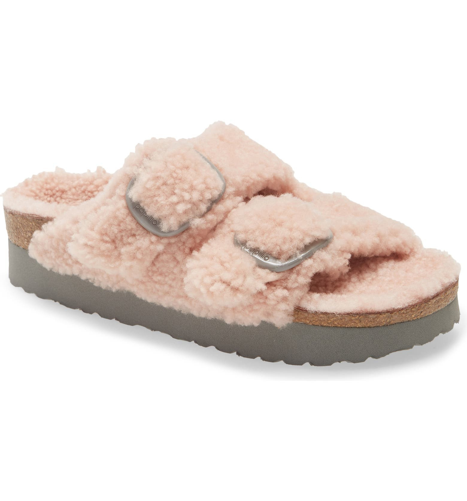 Arizona Big Buckle Genuine Shearling Slide Sandal | Nordstrom