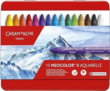 Caran d'Ache Classic Neocolor II Water-Soluble Pastels, 15 Colors | Amazon (US)