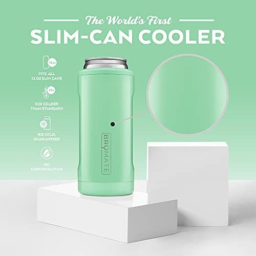 BrüMate Hopsulator Slim Double-walled Stainless Steel Insulated Can Cooler for 12 Oz Slim Cans (Seaf | Amazon (US)