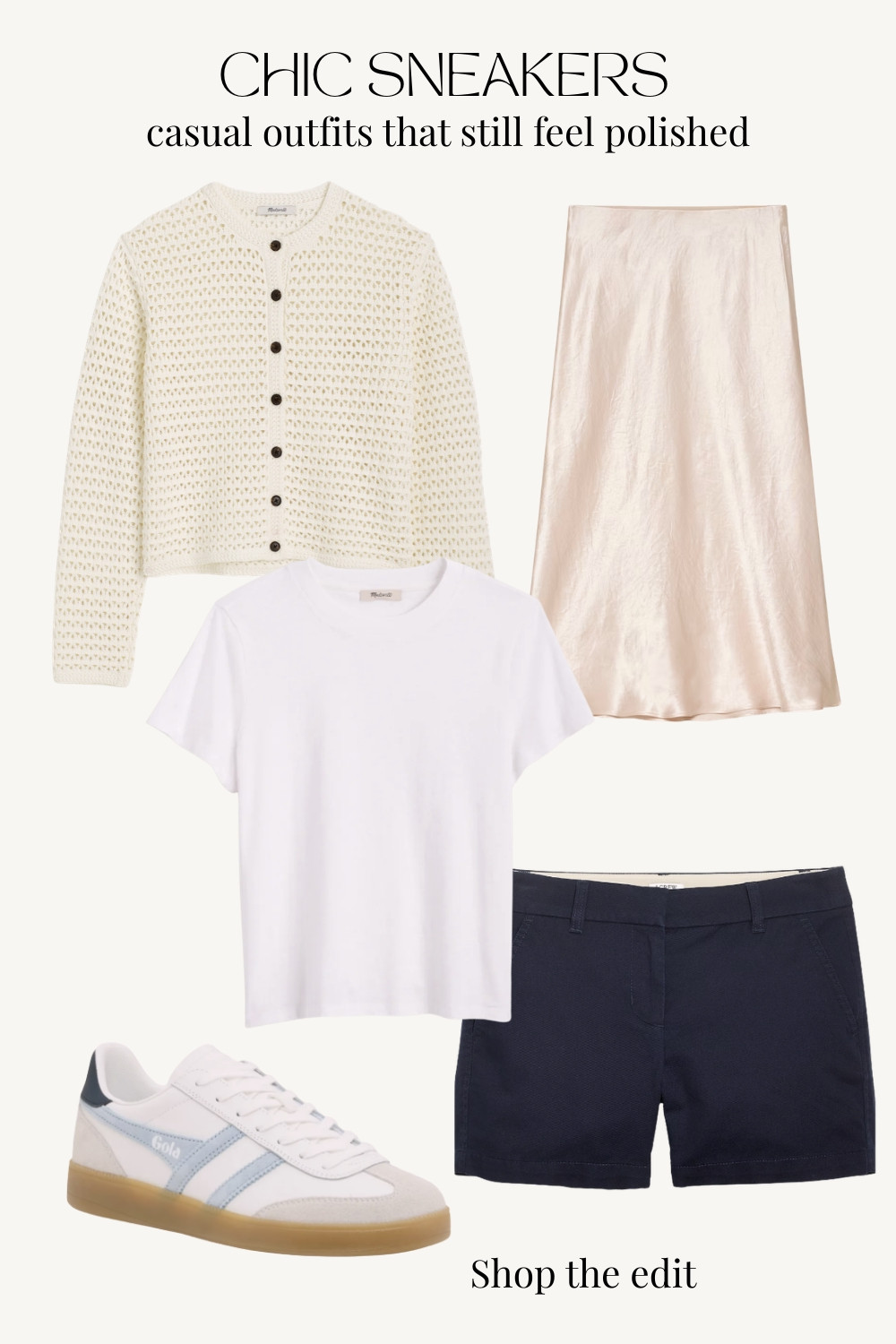 If you love comfortable outfits but still want to look put together, this sneaker outfit edit is full of elevated casual outfit inspiration. Think classic white tees, tailored shorts, lightweight layers, satin skirts, and chic sneakers styled in a way that feels polished instead of overly sporty.

chic sneakers, sneaker outfit ideas women, casual chic outfits, elevated everyday style, comfortable outfit ideas, polished casual fashion, sneaker capsule wardrobe, classy summer outfits, effortless outfit ideas, neutral summer style, tailored shorts outfit, satin midi skirt outfit, everyday chic fashion, rich mom casual outfits, minimalist style inspiration, easy outfit formulas, european inspired outfits, smart casual summer outfits 

 #LTKootd #LTKSeasonal #LTKOver40