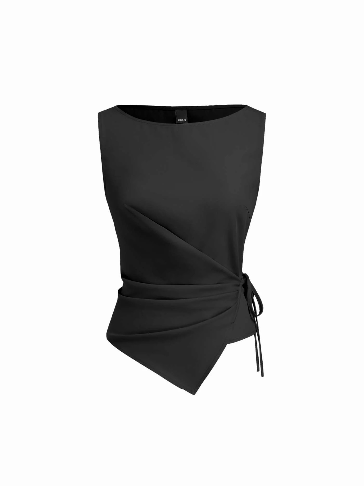 Asymmetrical Neck Ruched Top & Mid Rise Wide Leg Trousers Set $47.90Flash Shipping | Cider