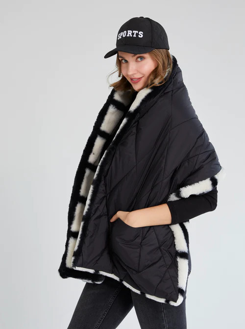 Shiraleah Malena Puffer Wrap, Black | Shiraleah