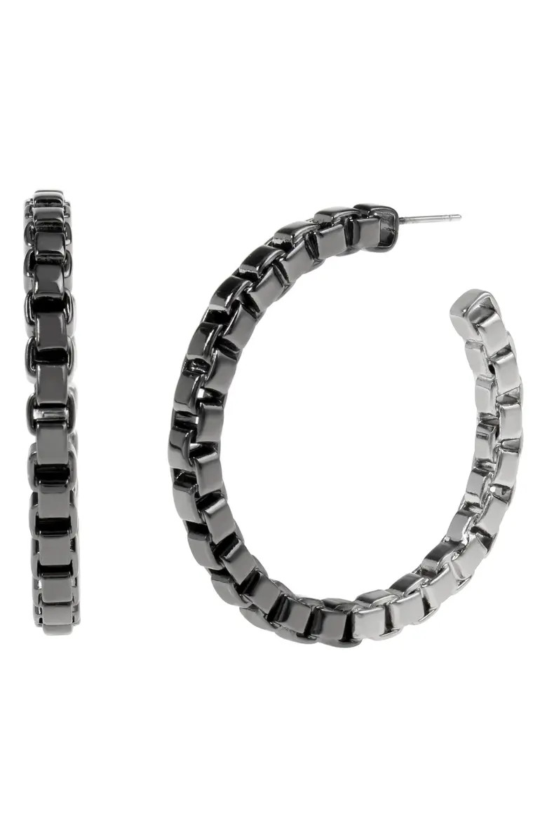 AllSaints Box Chain Hoop Earrings | Nordstromrack | Nordstrom Rack