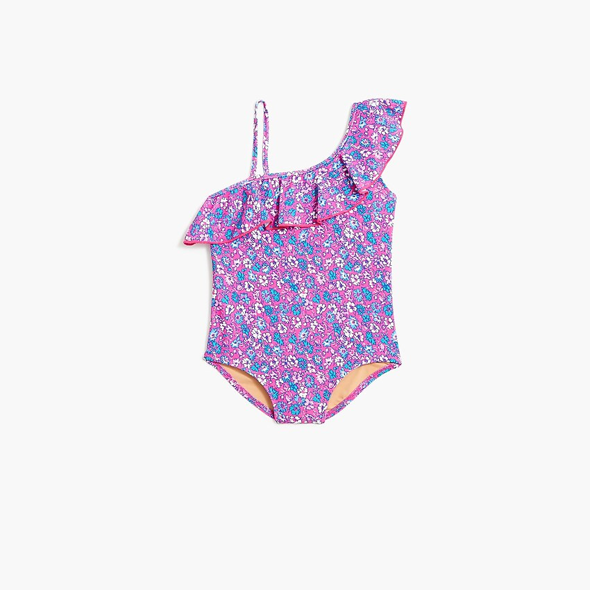 Girls' floral one-shoulder one-piece swimsuit | J.Crew Factory
