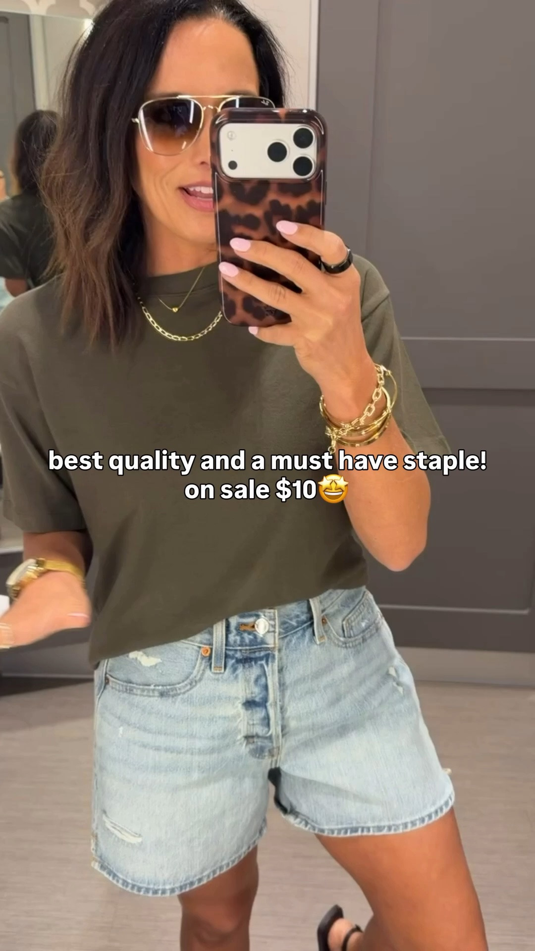 target basics are SO good lately 👏 this tee is one of my favorite staple pieces and it’s on sale for $10!! perfect throw on outfit with denim shorts ❤️ #targetstyle #targetfinds #targetsale #basics #casualoutfit #summerstyle #affordablefashion #ootd